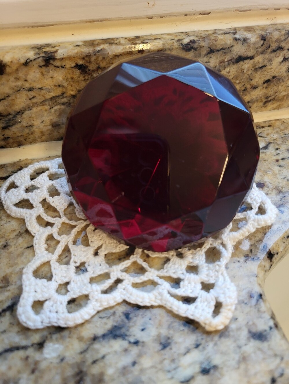 Home Accents Deep Ruby Faceted Decorative Gem
